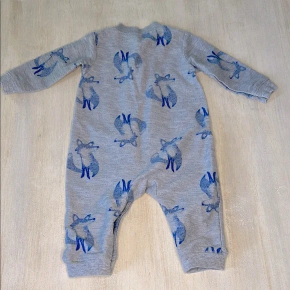Carter’s Gray blue Fox Print Kids One Piece - Picture 3 of 3
